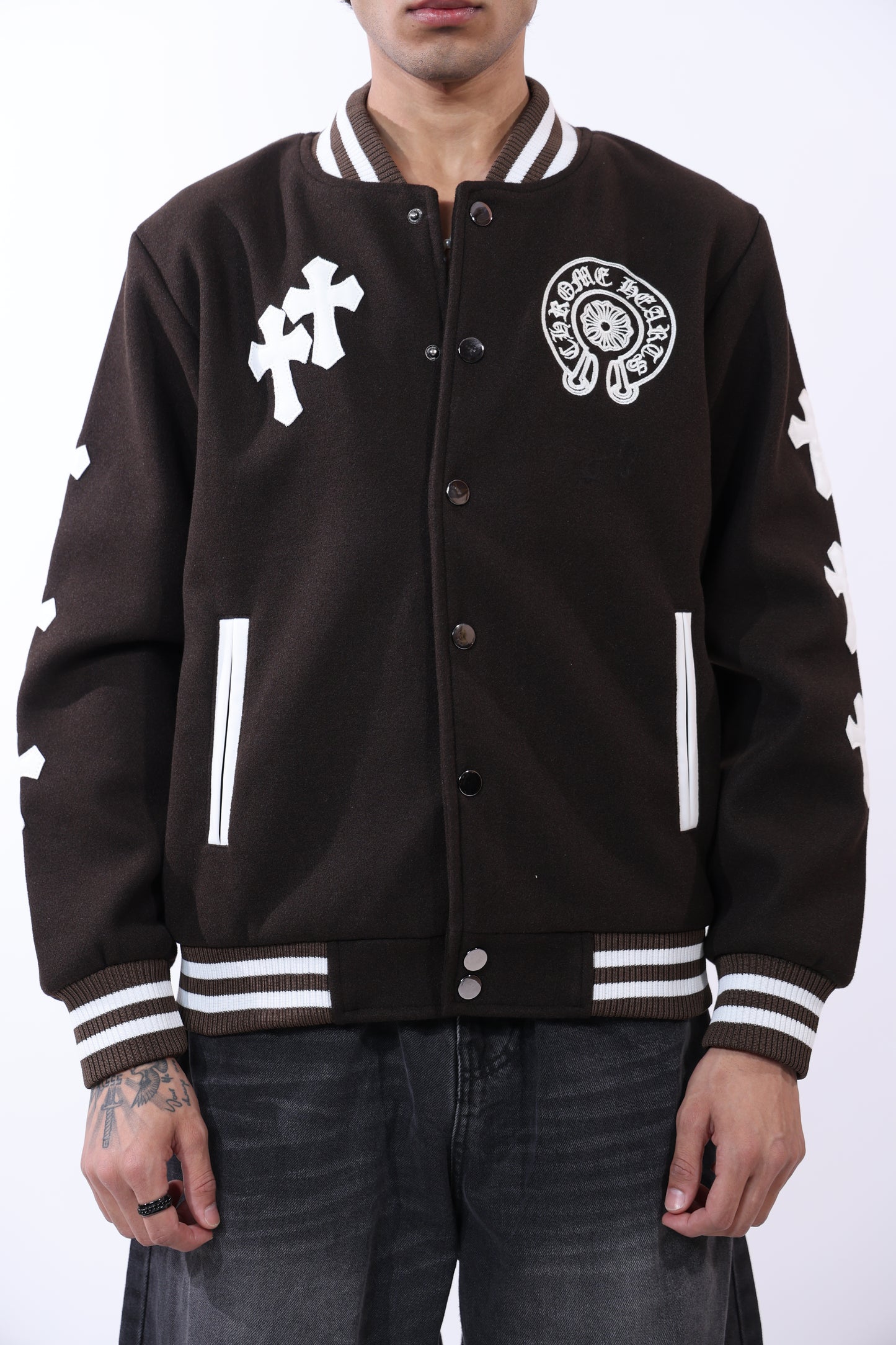 Chrome Hearts Varsity Brown Jacket