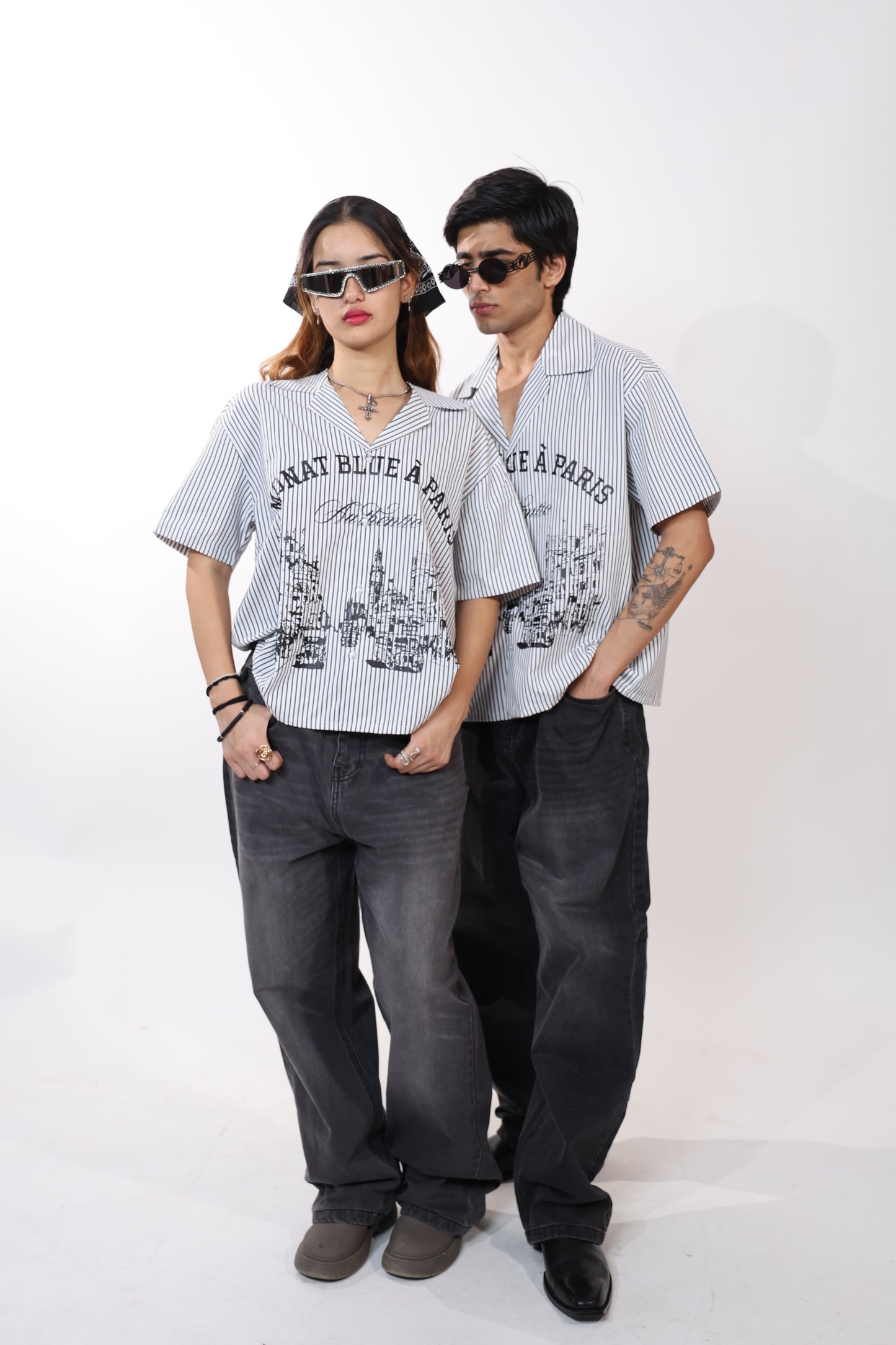 Monat Blue A Paris Crop Shirt