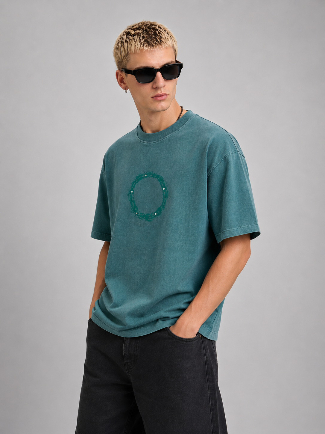 Sage Green Washed Cotton T-Shirt