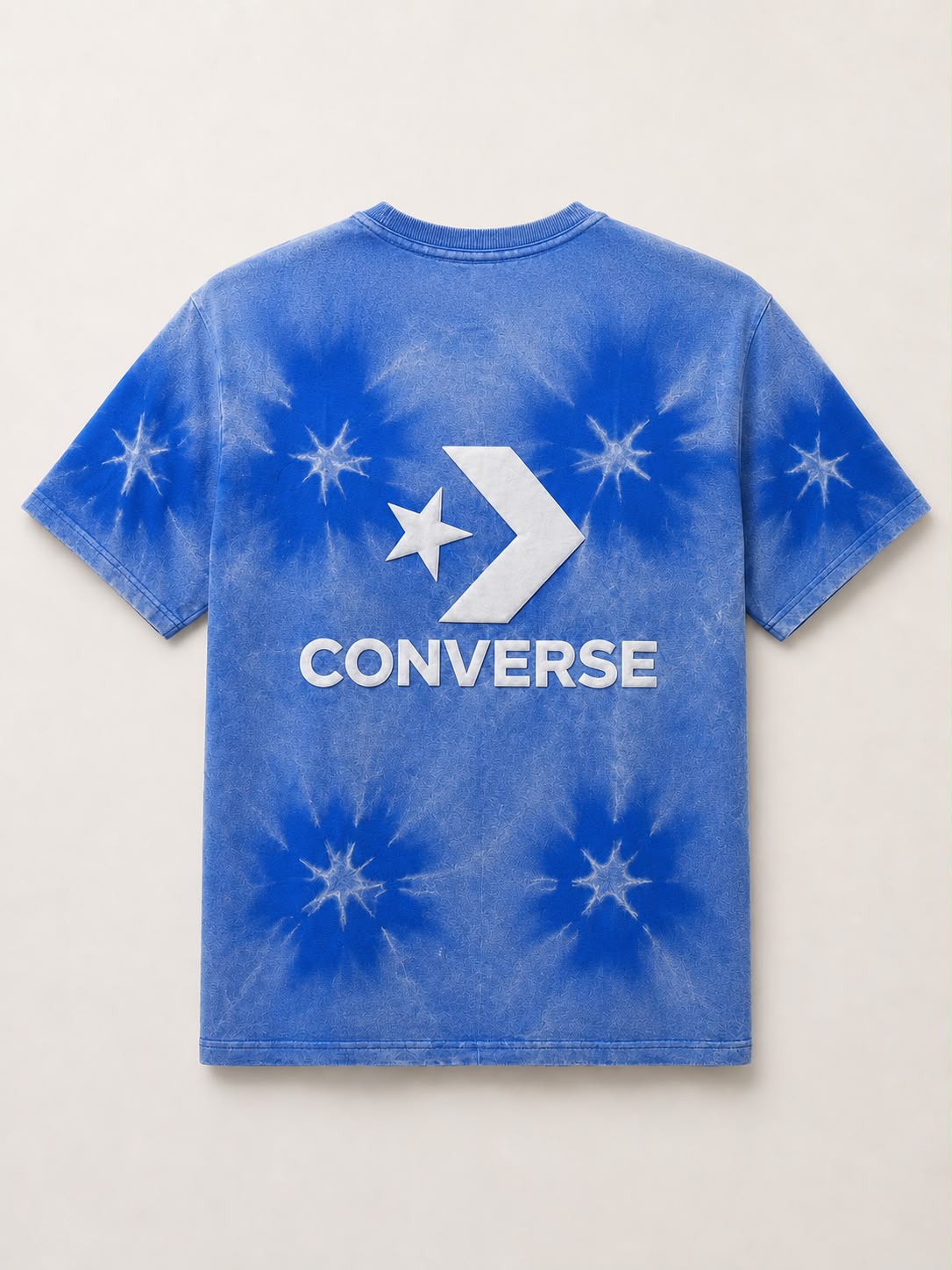 Blue Tie-Dye Starburst Graphic T-Shirt