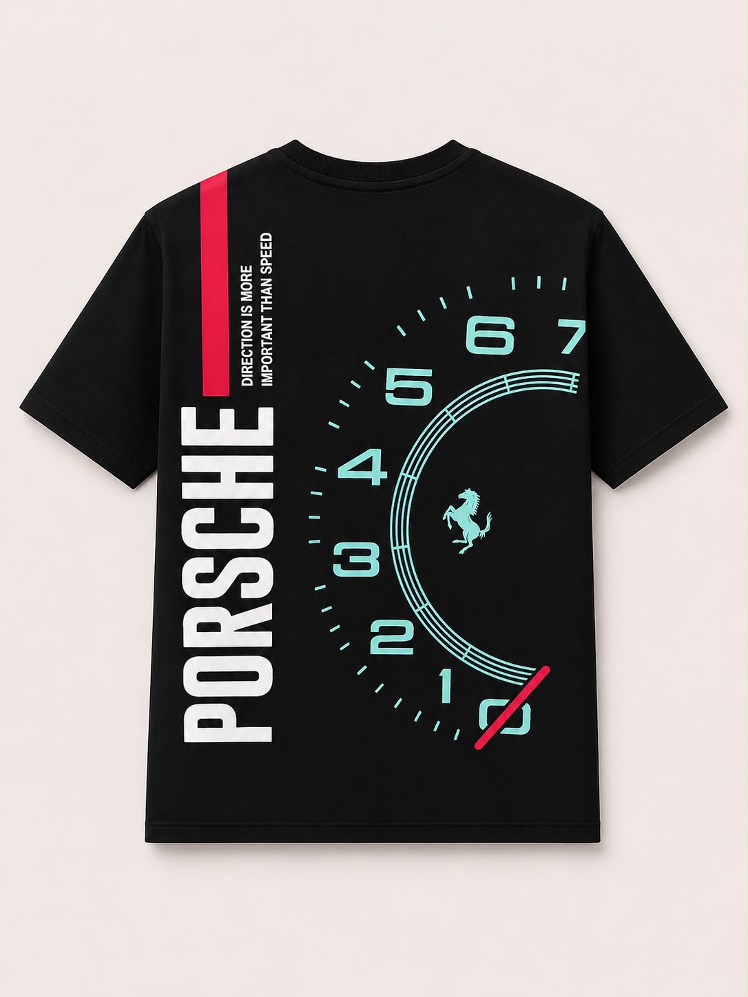 Speedometer Graphic Oversized T-Shirt for Men