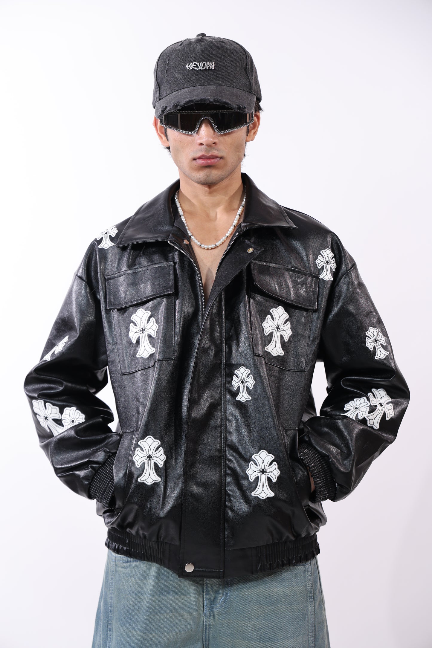 Chrome Hearts Leather Black Jacket
