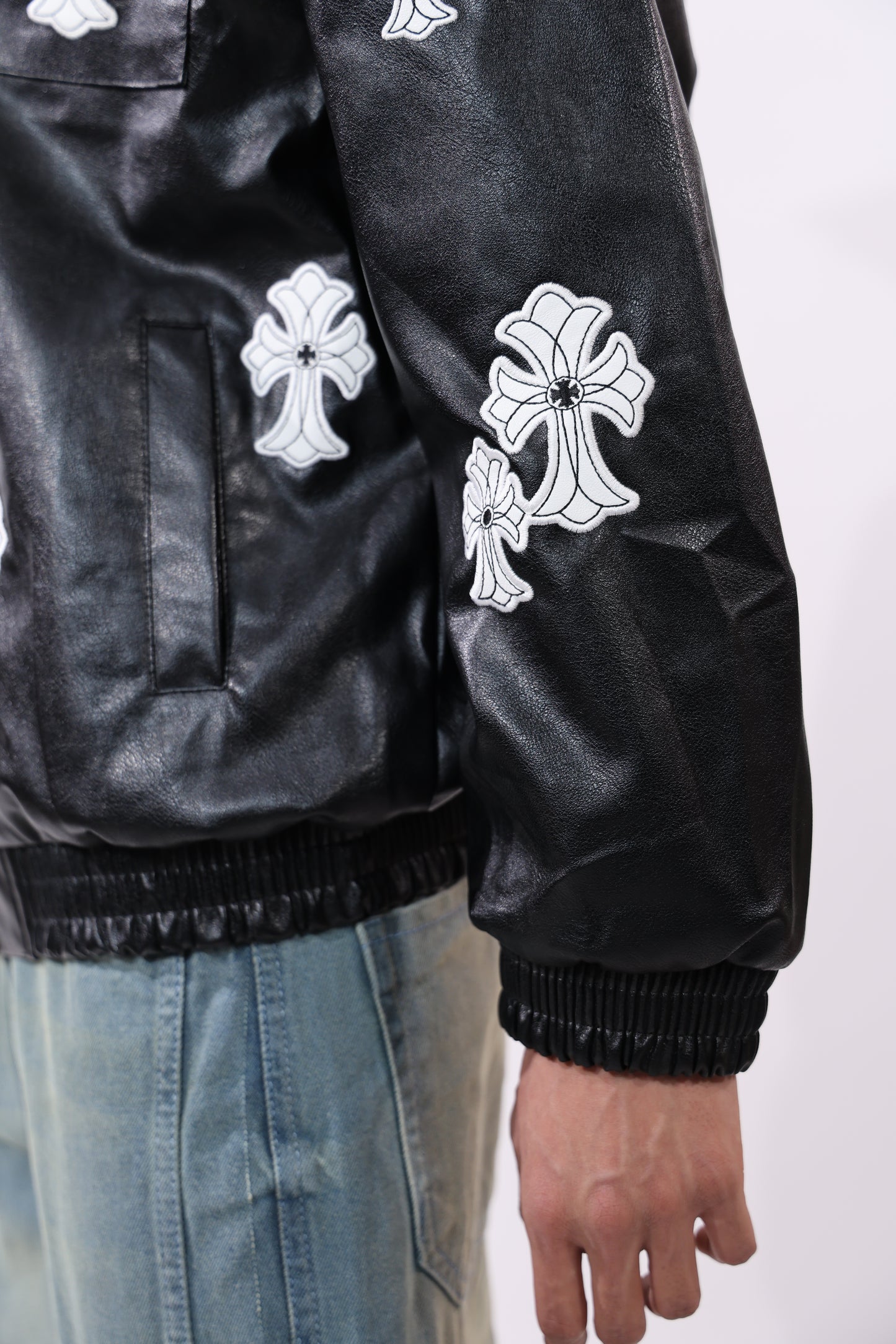 Chrome Hearts Leather Black Jacket