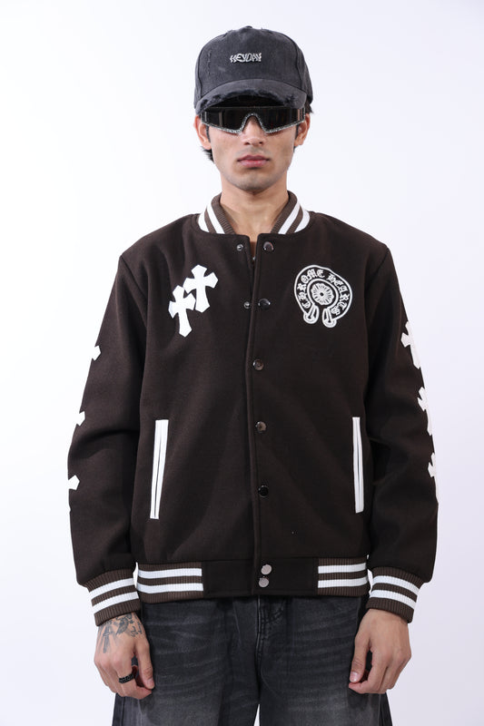 Chrome Hearts Varsity Brown Jacket
