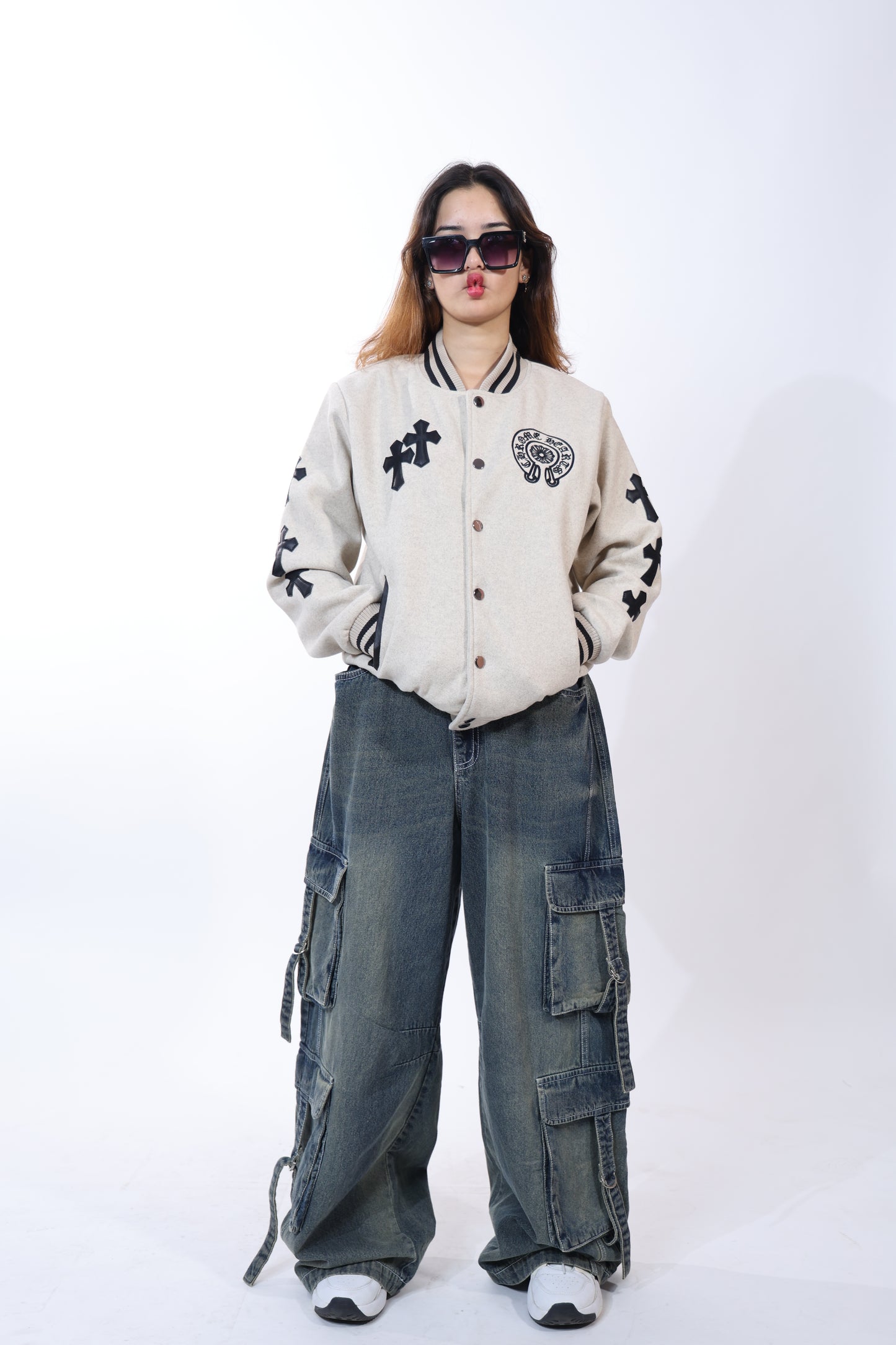 Chrome Hearts Varsity Beige Jacket