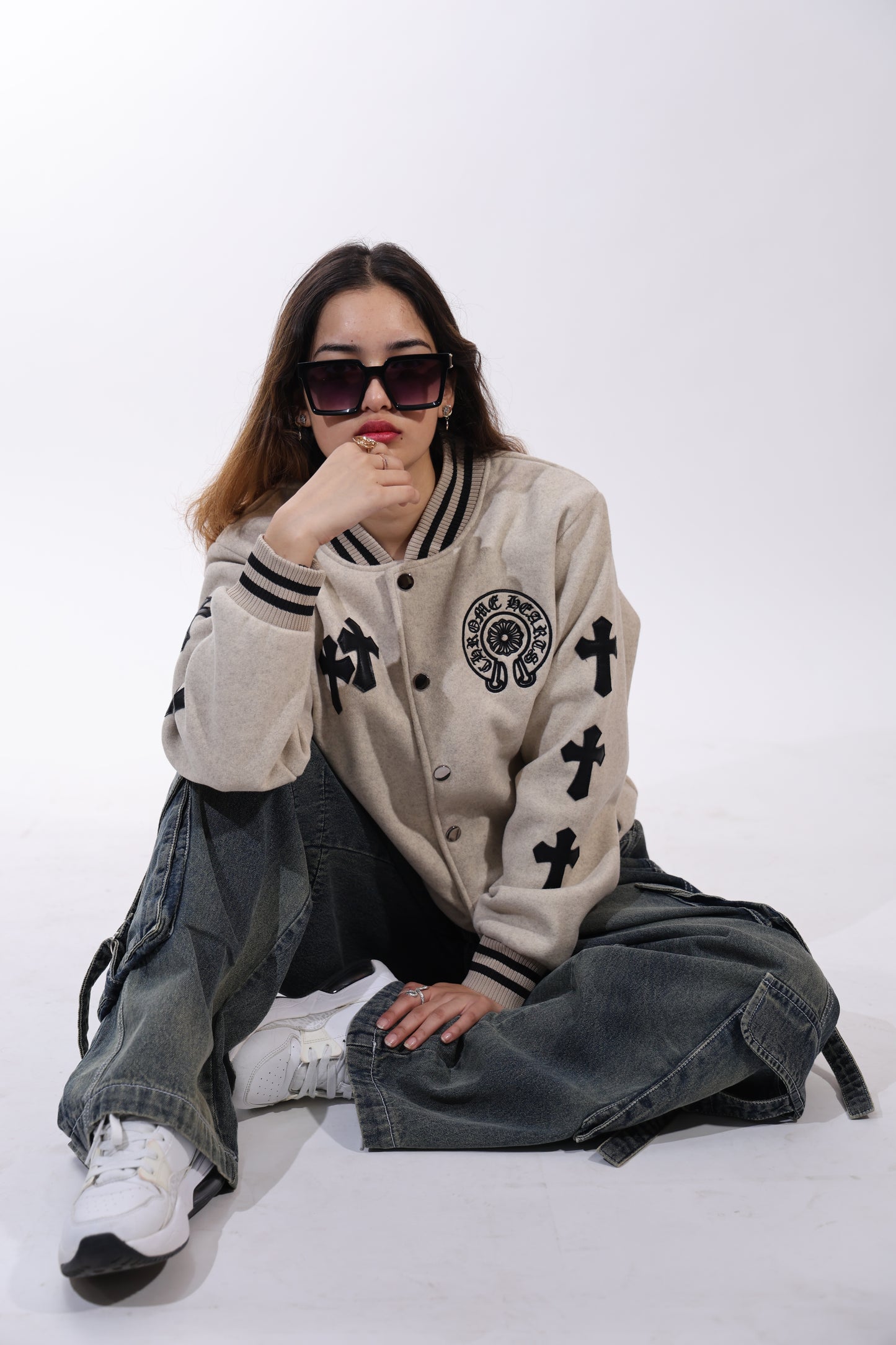 Chrome Hearts Varsity Beige Jacket