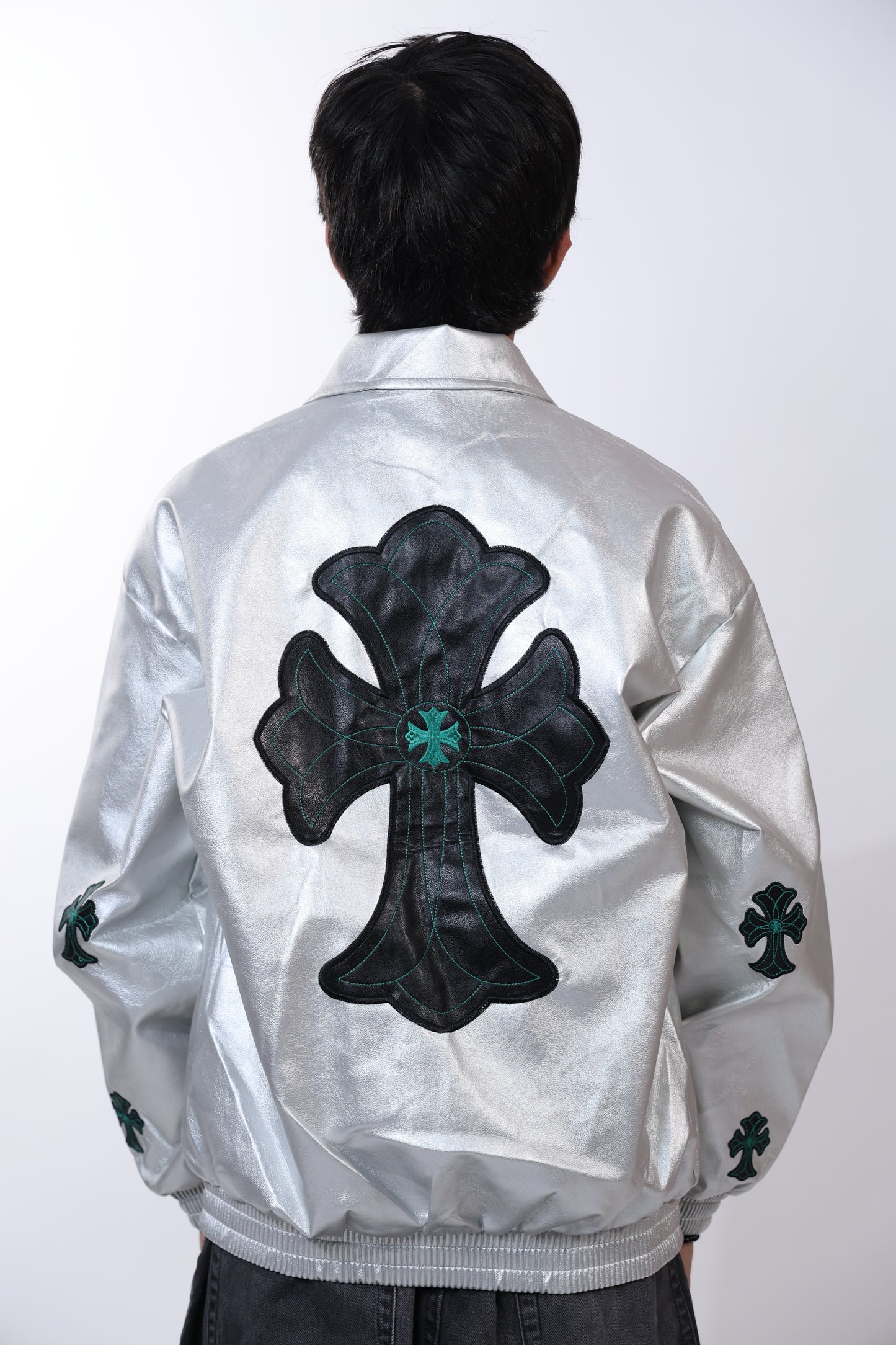 Chrome Hearts Leather Silver Jacket