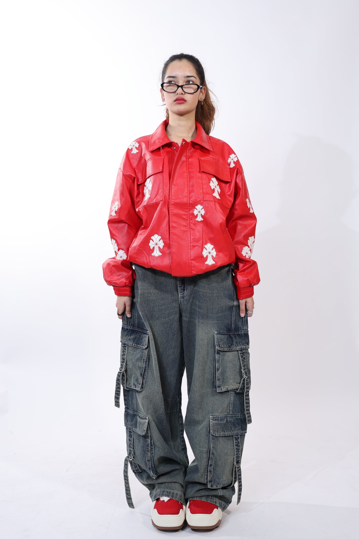 Chrome Hearts Leather Red Jacket