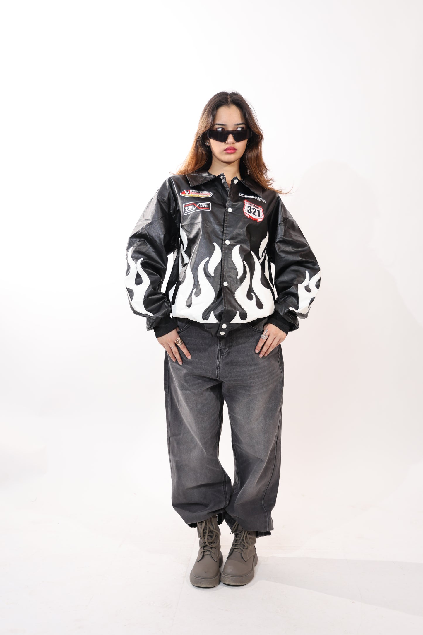 Flamewave Bomber Black Jacket