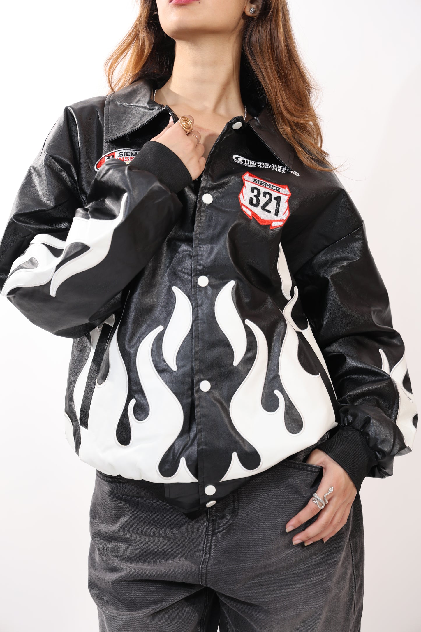 Flamewave Bomber Black Jacket