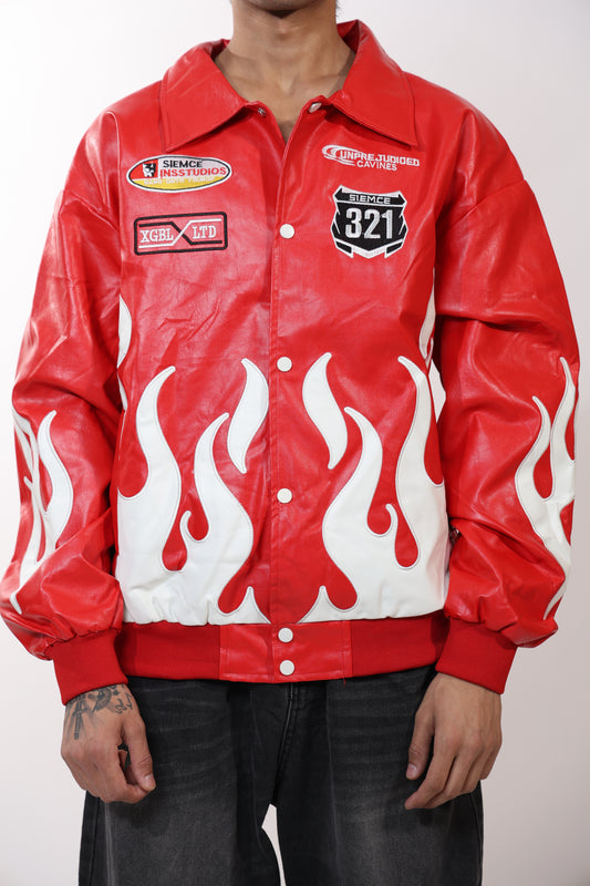 Flamewave Bomber Red Jacket