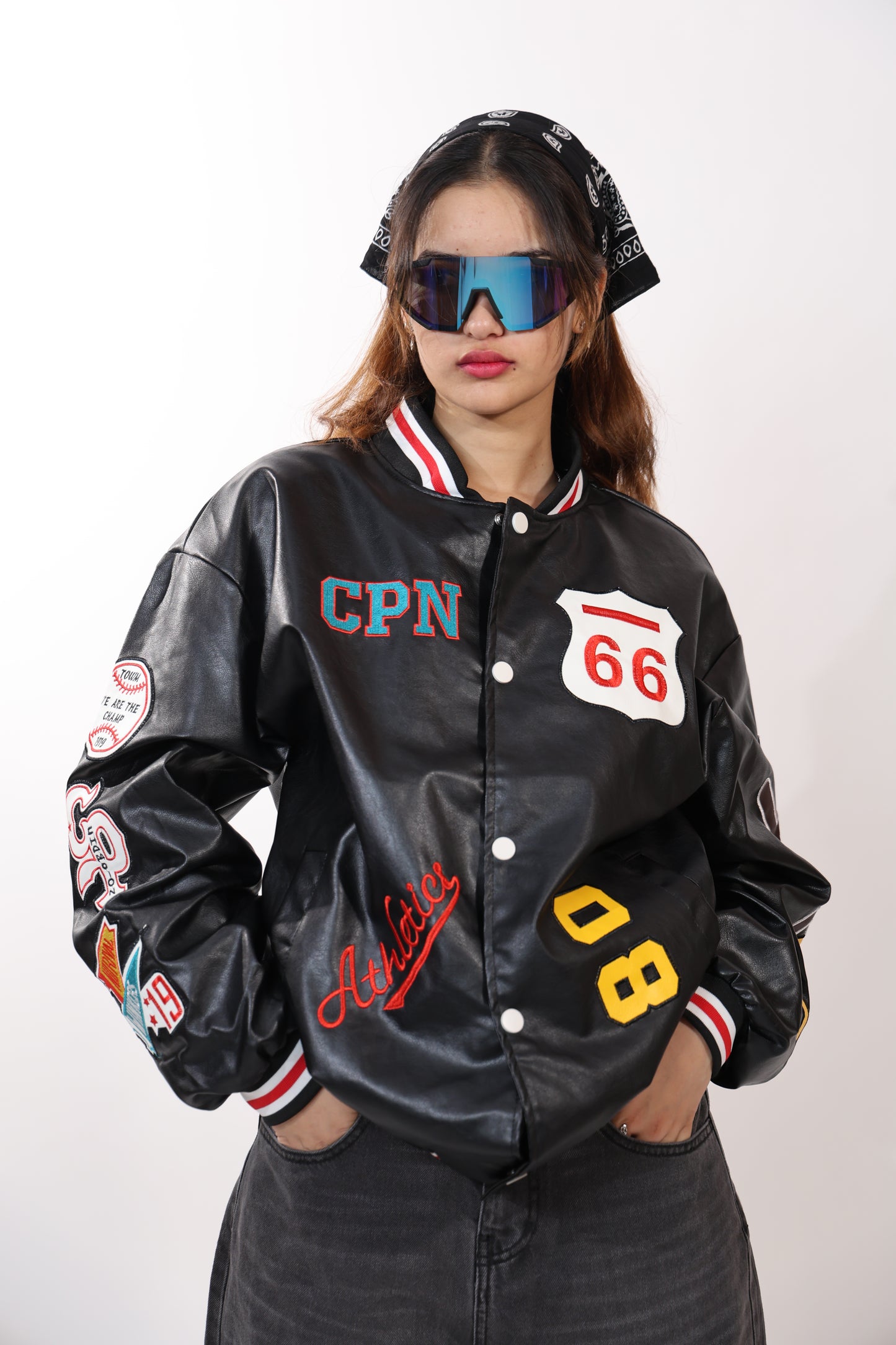 CPN 1919 Athletics Black Leather Jacket