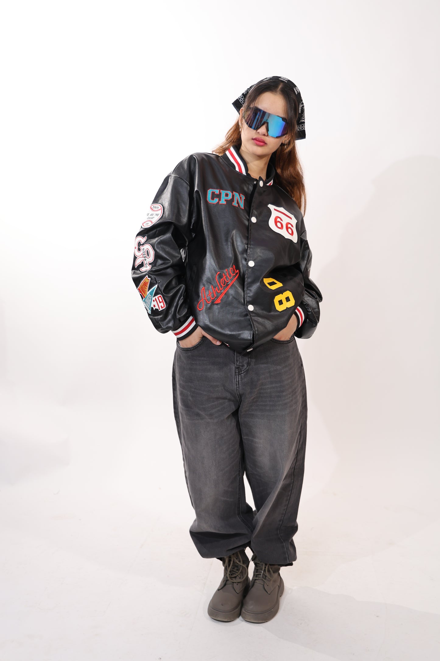 CPN 1919 Athletics Black Leather Jacket