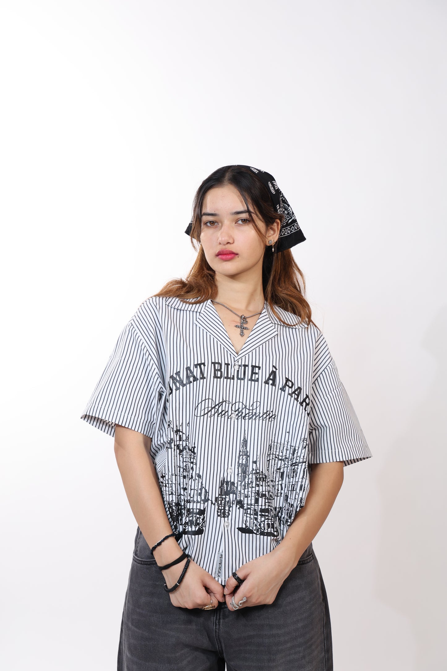 Monat Blue A Paris Crop Shirt