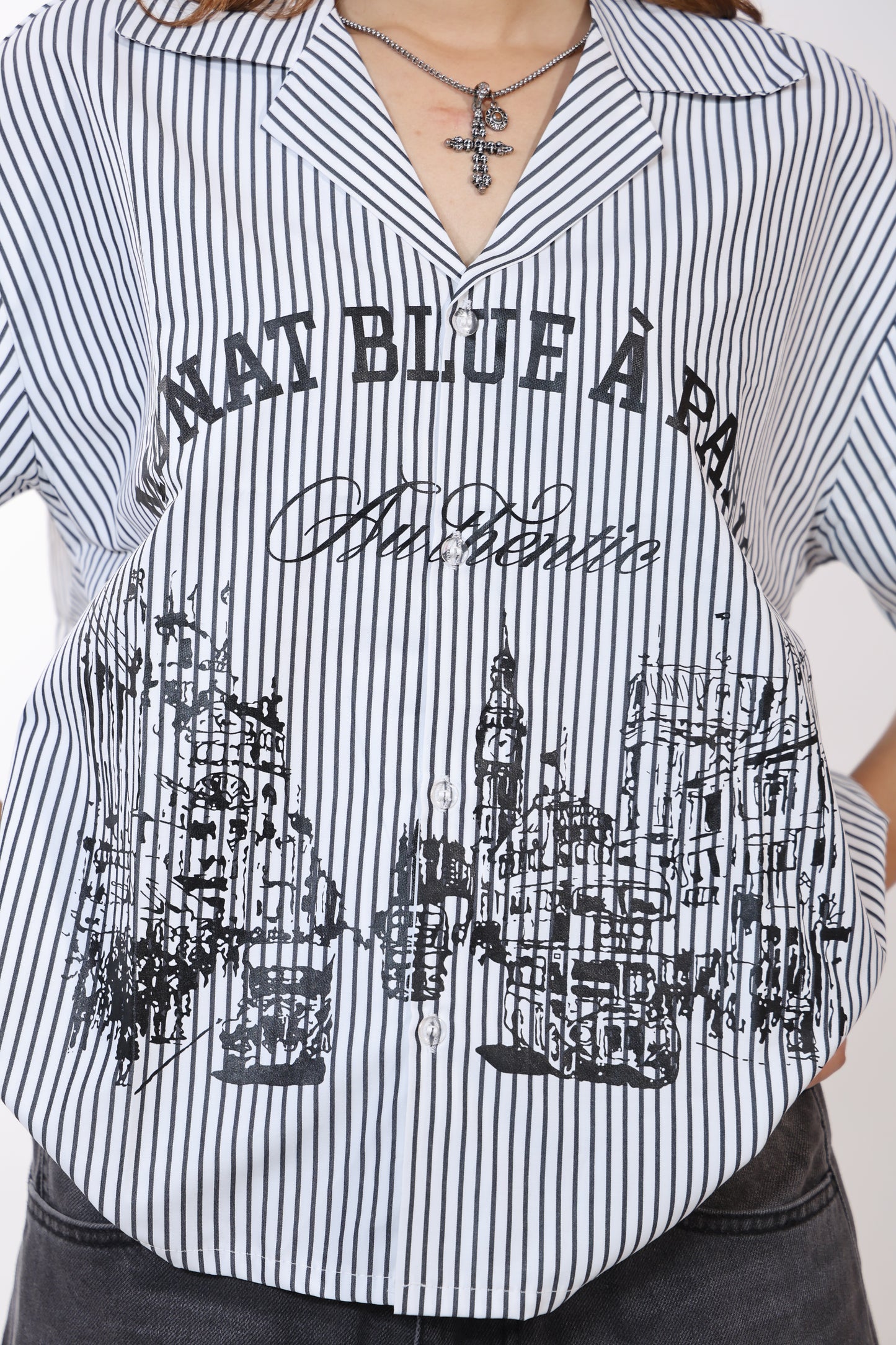 Monat Blue A Paris Crop Shirt