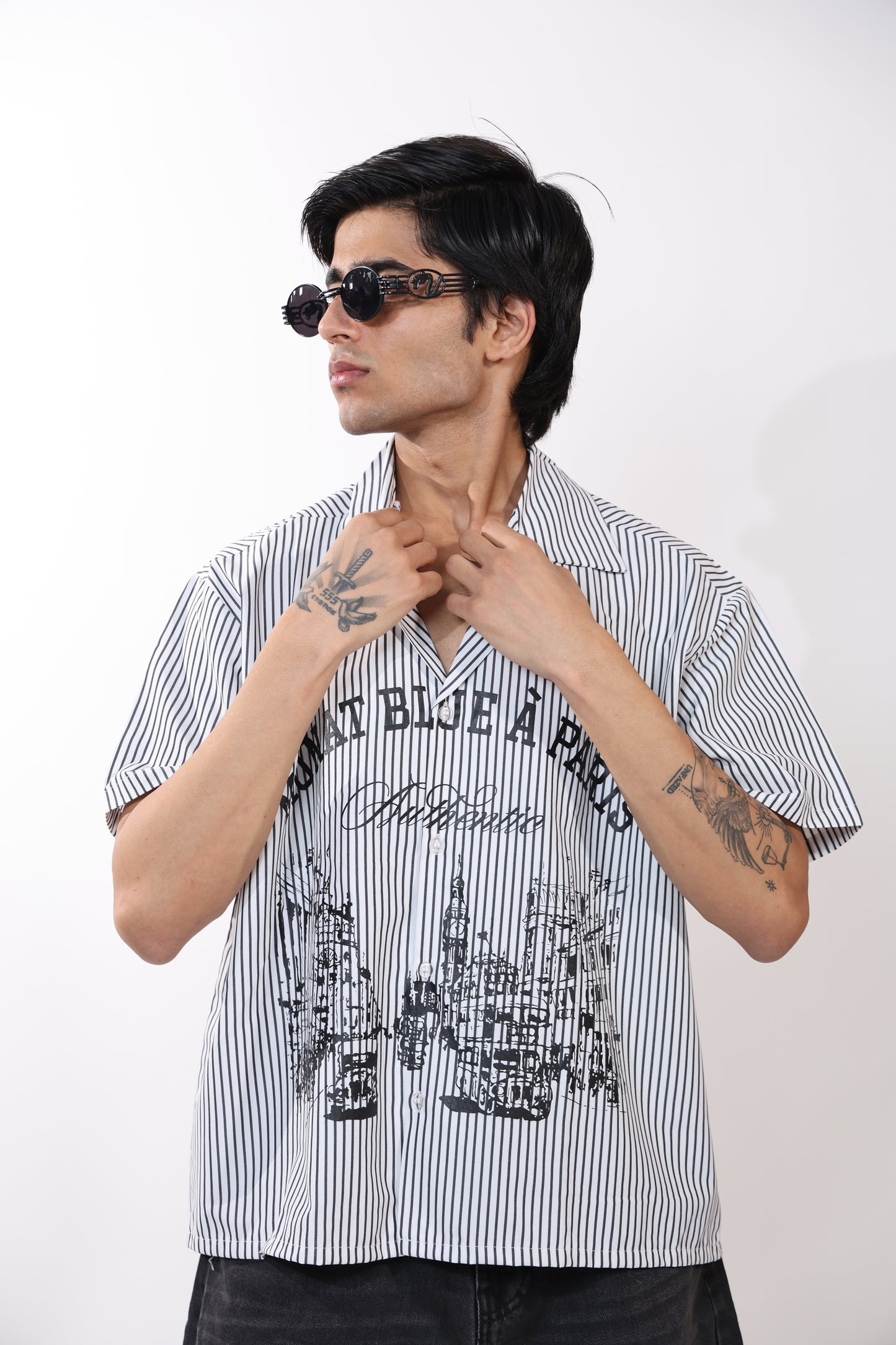 Monat Blue A Paris Crop Shirt