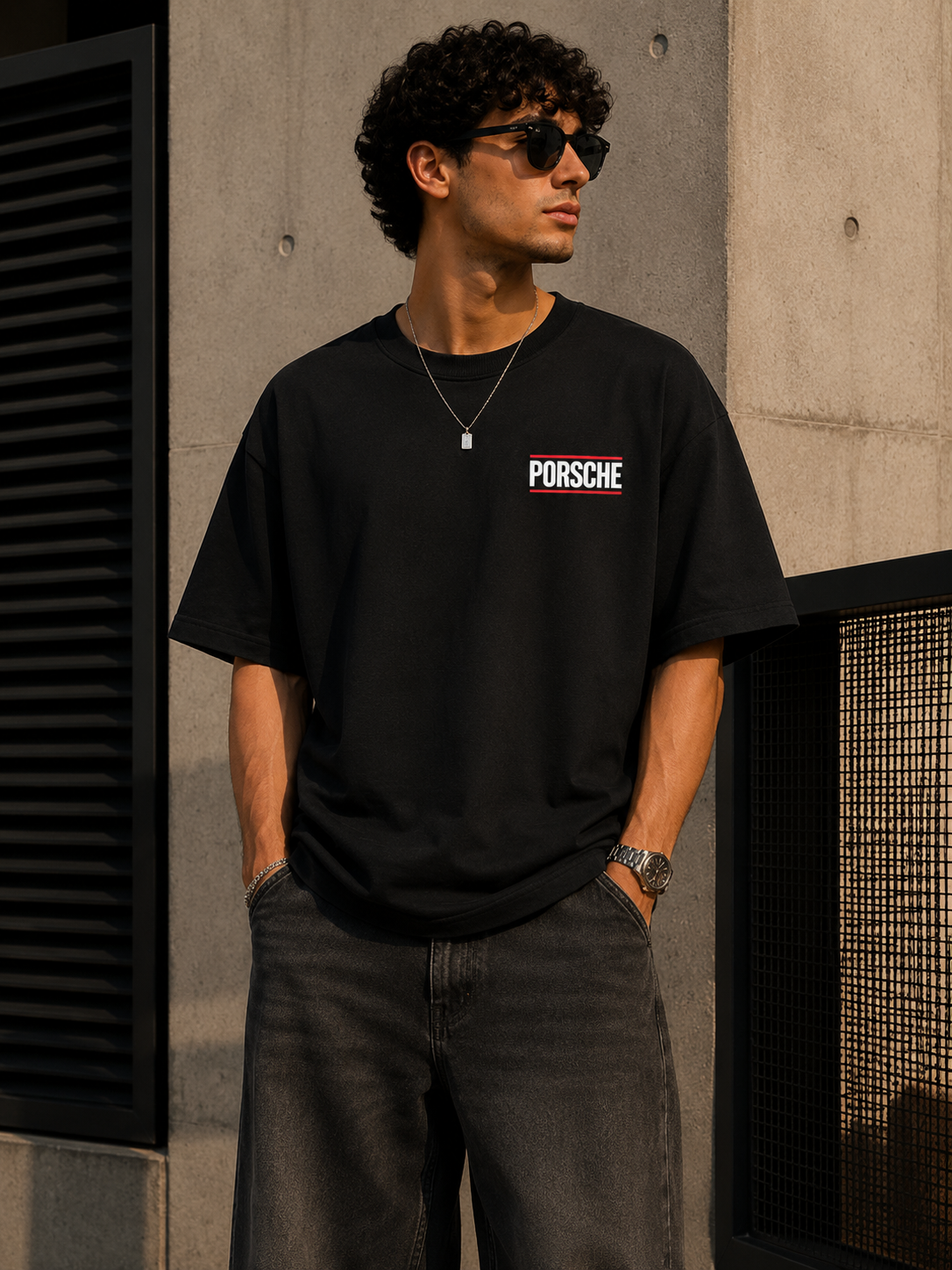 Speedometer Graphic Oversized T-Shirt for Men