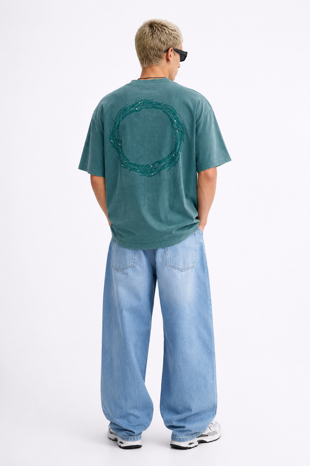 Green Acid Wash Oversized T-Shirt