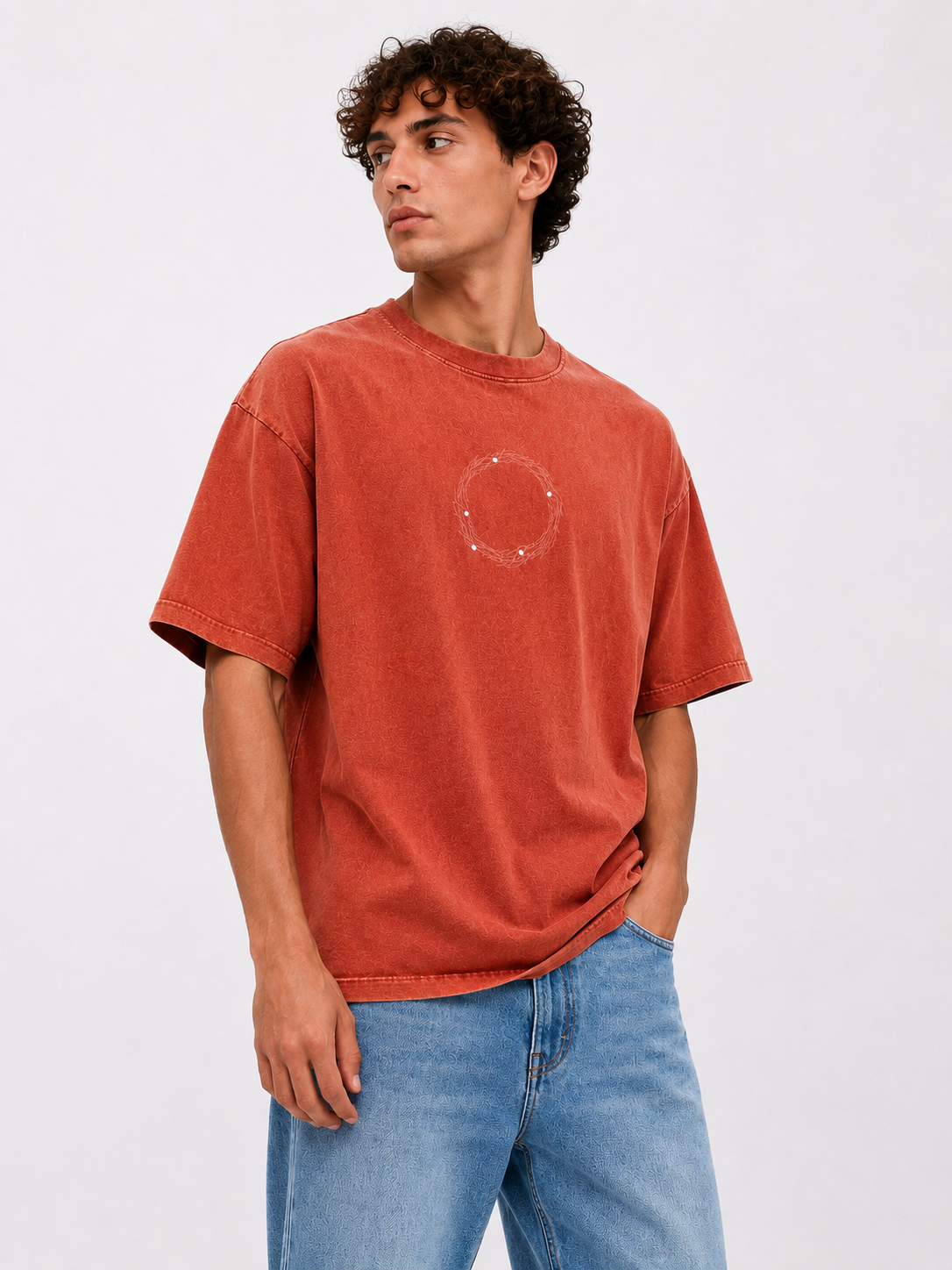 Rust Washed Cotton T-Shirt
