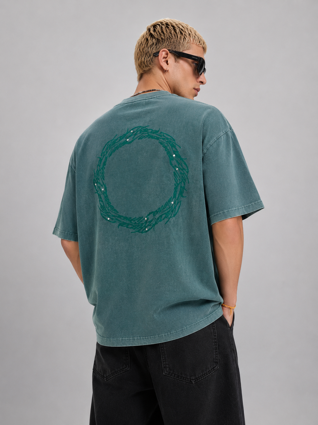 Sage Green Washed Cotton T-Shirt