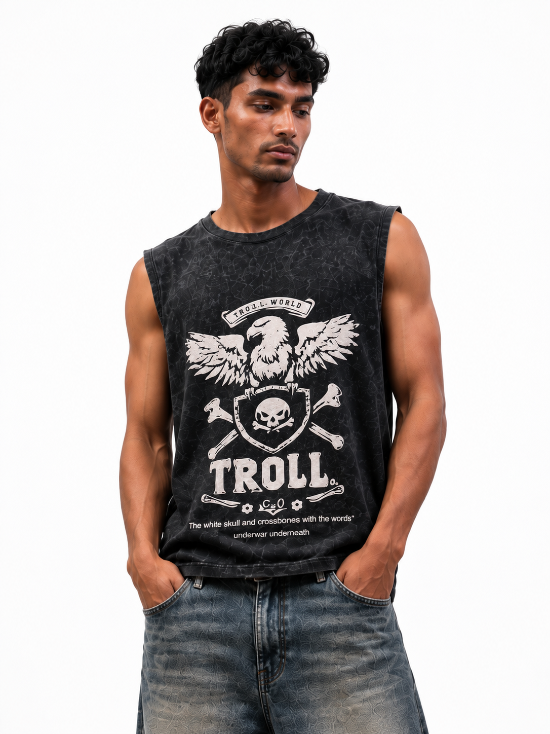 Eagle Crest Acid Wash Tank Top