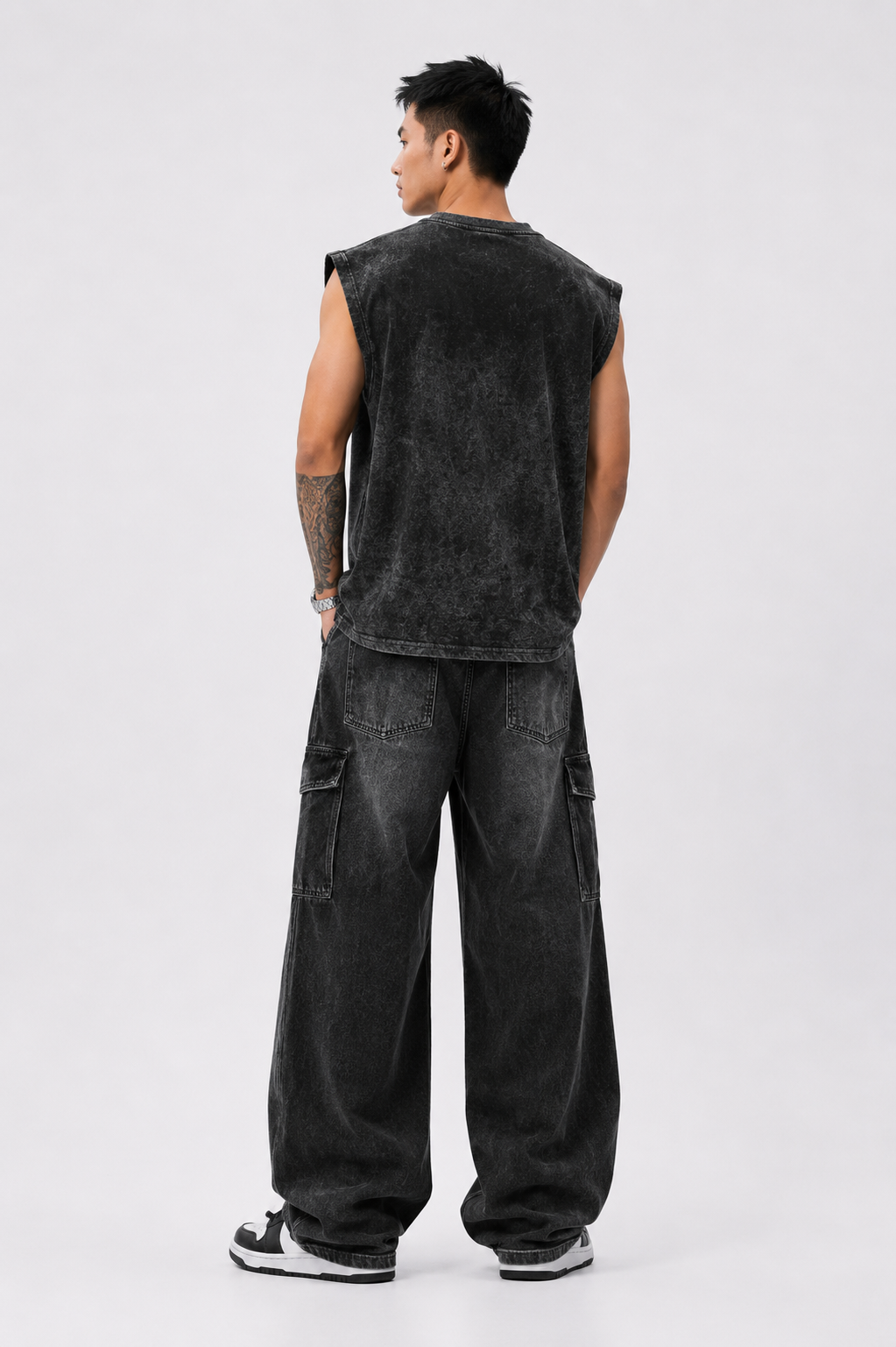 Acid Wash Skull Tank Top