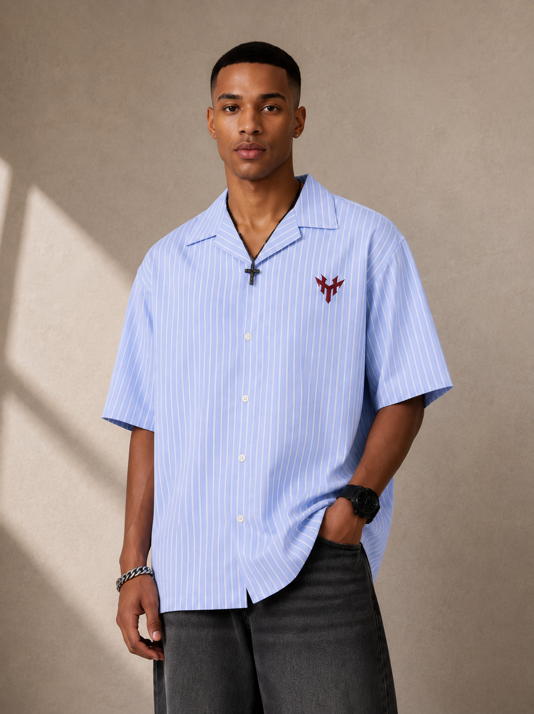 Resort Stripe Shirt – Sky Blue