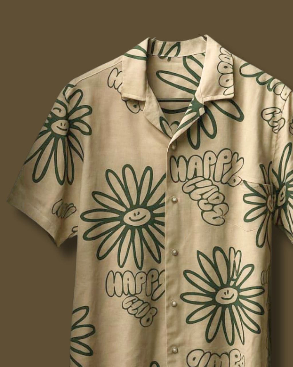 SMILEY BLOOM PRINT SHIRT