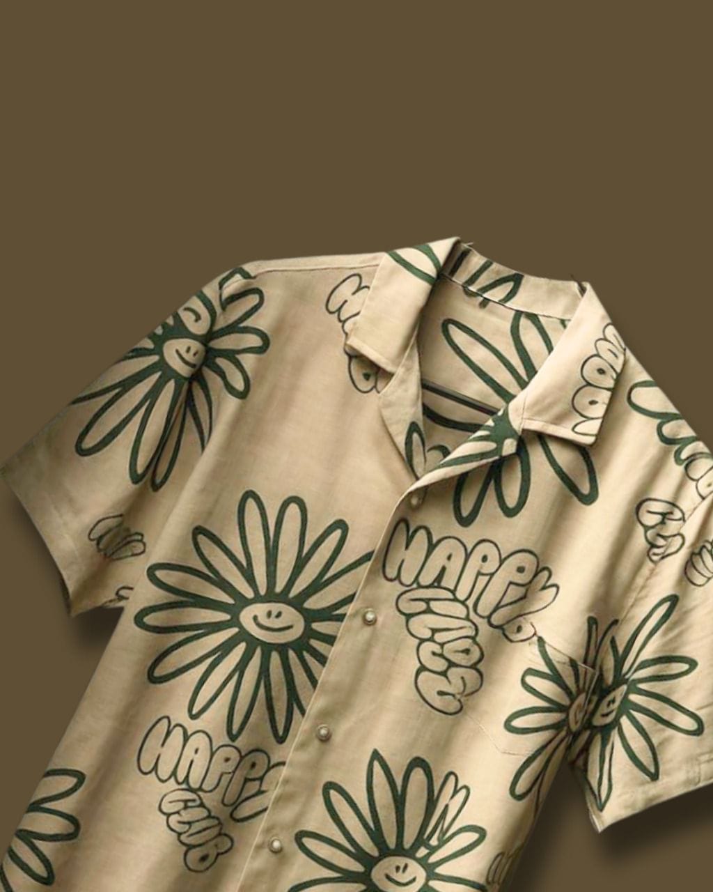 SMILEY BLOOM PRINT SHIRT