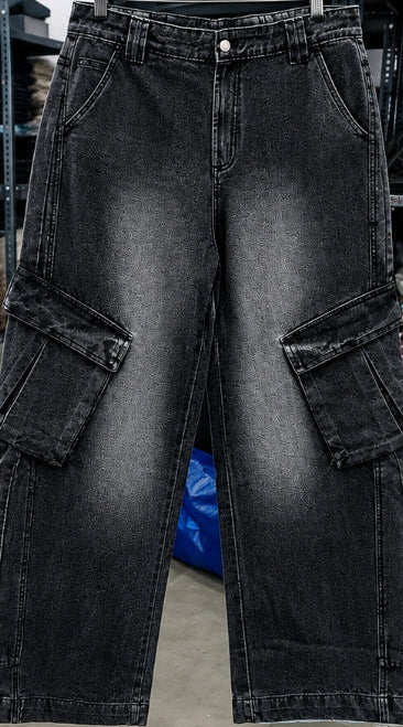 Core Grey Baggy Cargo Jeans