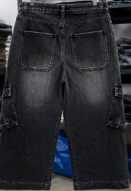 Core Grey Baggy Cargo Jeans