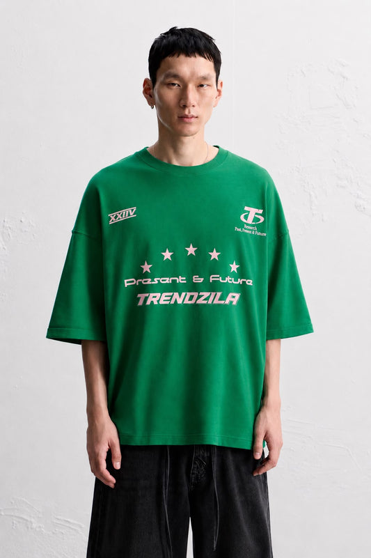 Emerald Green Oversized Streetwear Tee