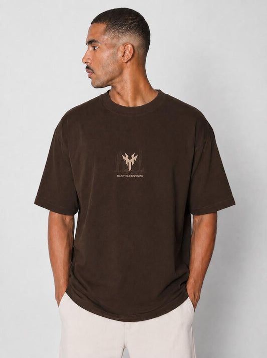 Signature Brown Oversized Tee
