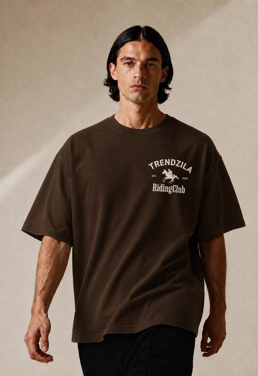 Club Oversized Tee – Coffee Brown