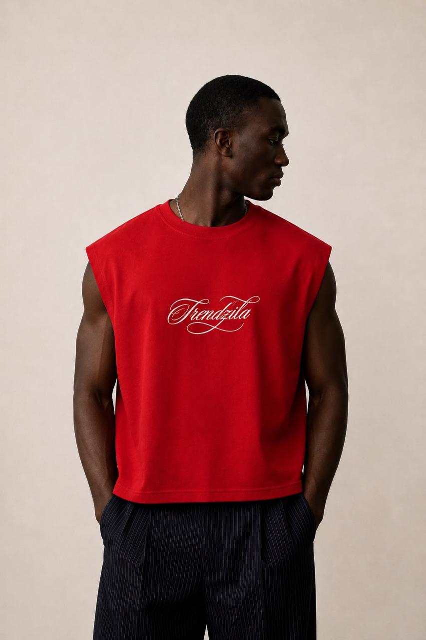 Elite Sleeveless Tee – Red