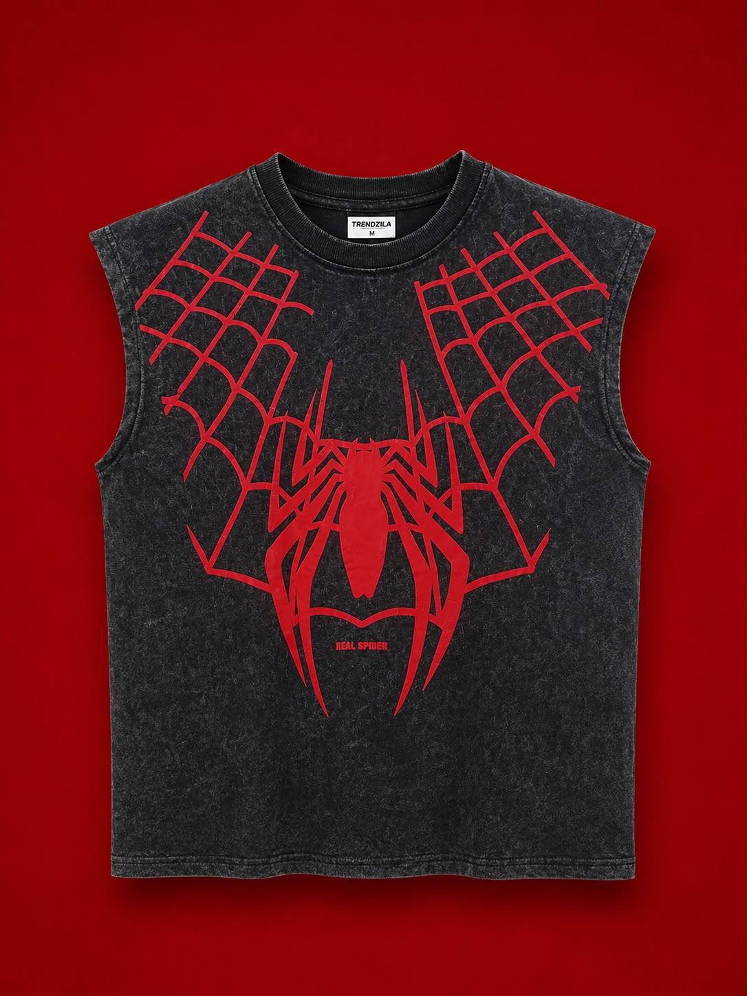 Acid Wash Spider Graphic Tank Top