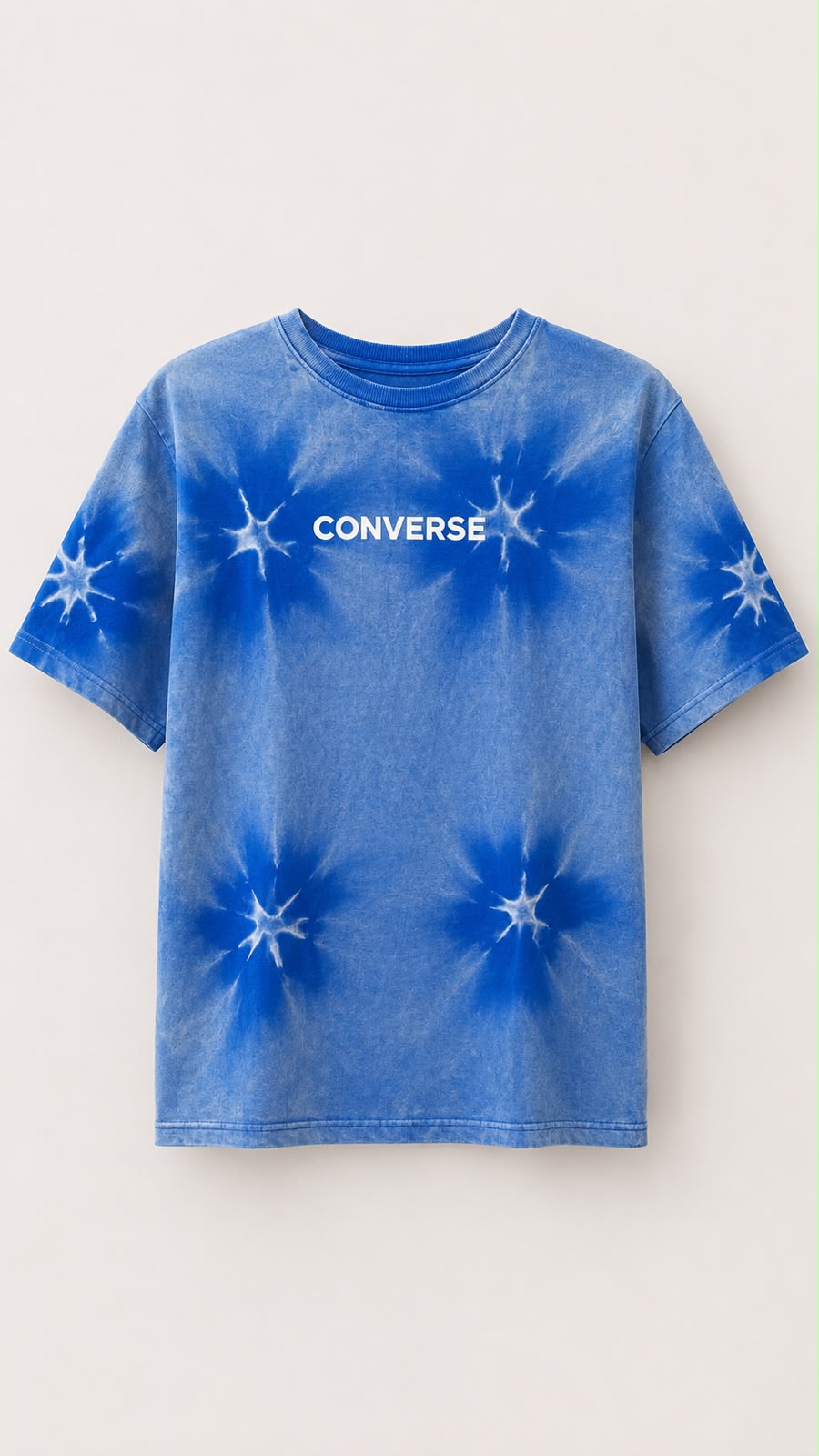 Blue Tie-Dye Starburst Graphic T-Shirt