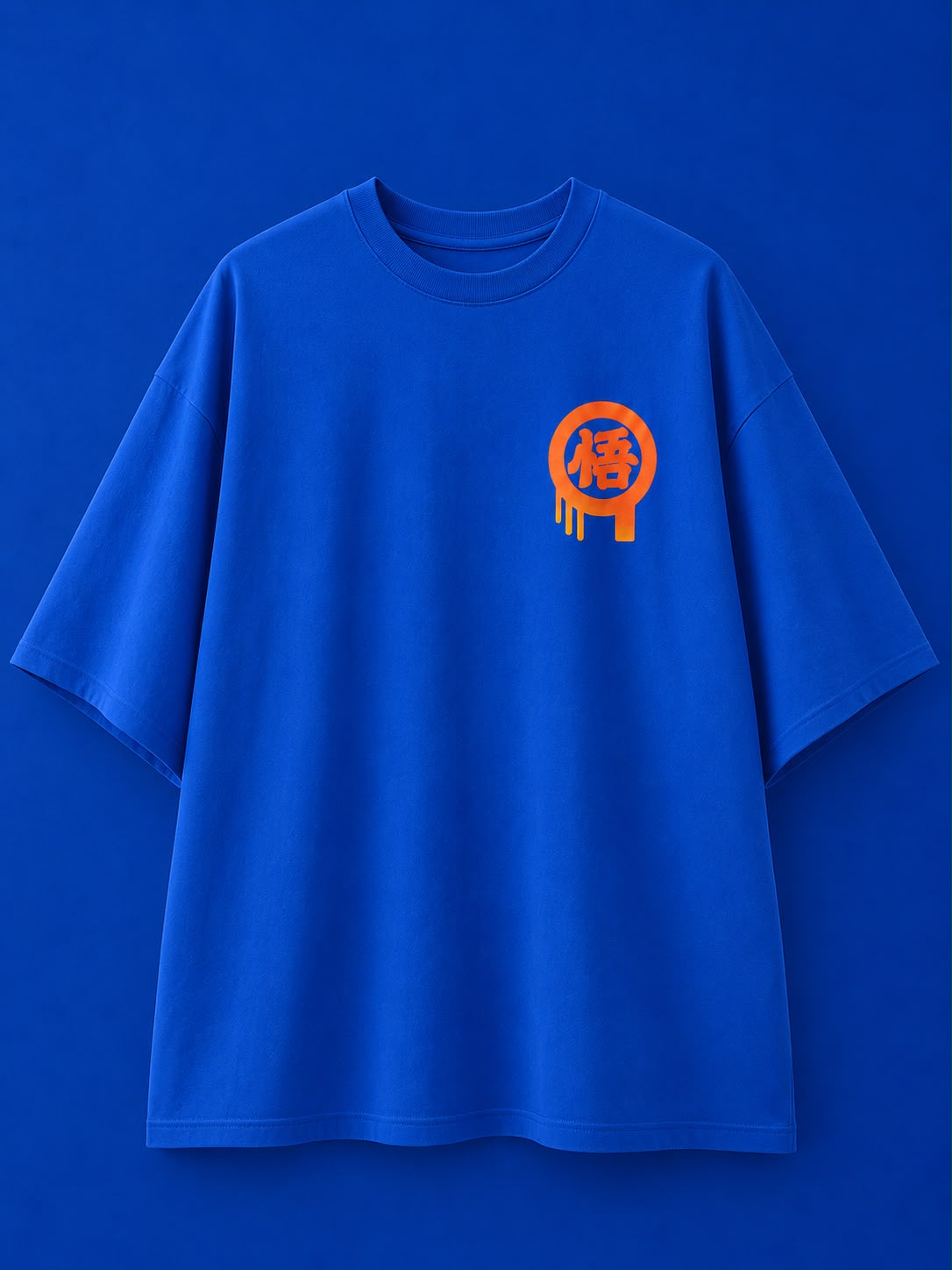 Blue Anime Graphic T-Shirt for Men
