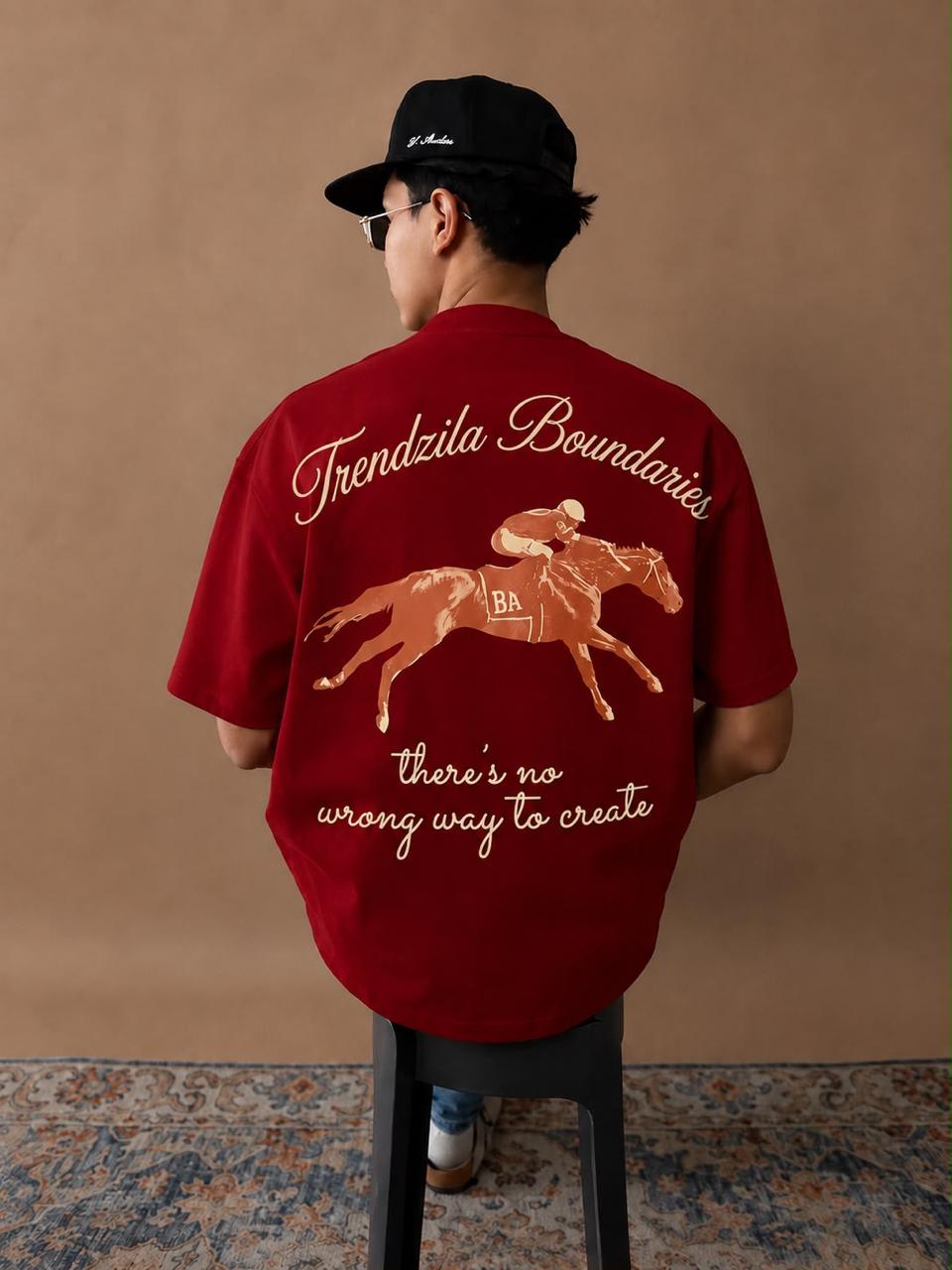 Icon Oversized T-Shirt – Crimson Red