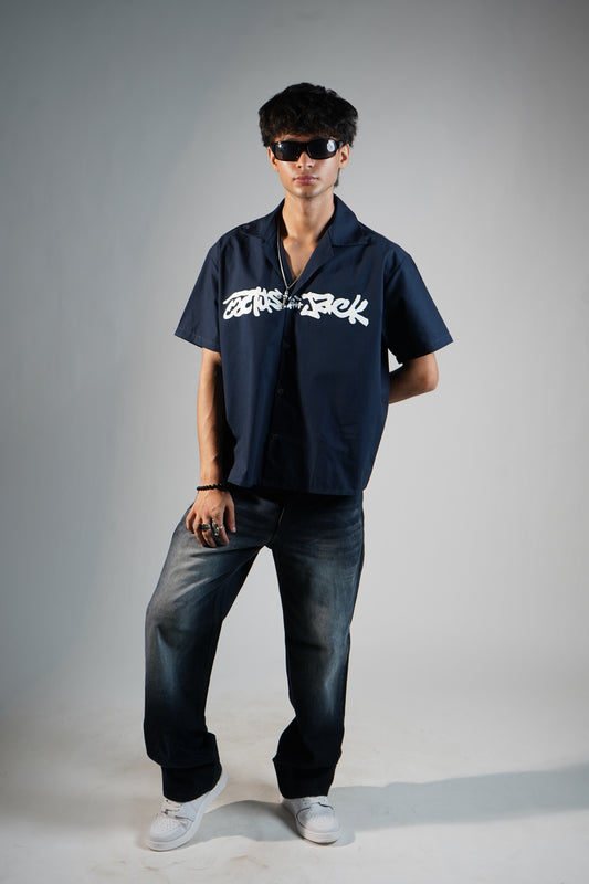blue boxy fit shirt