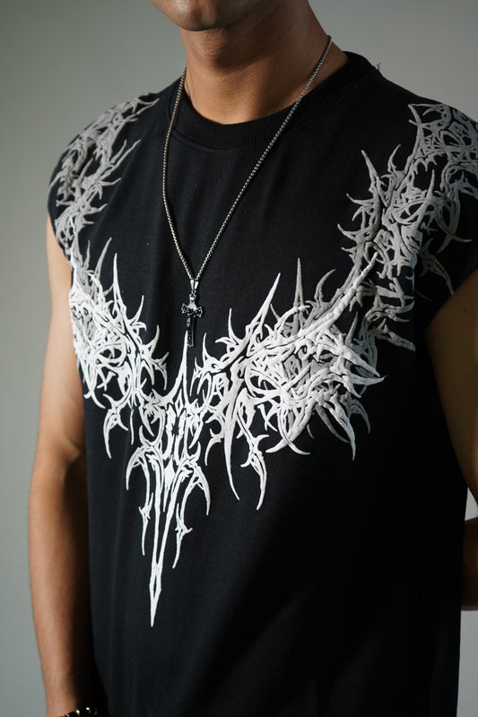 trible graphic cut off tee
